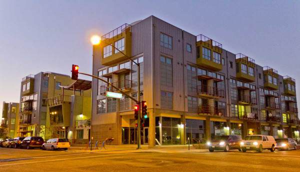 A mixed-use building designed in accordance with a form-based code in Ventura, California.
